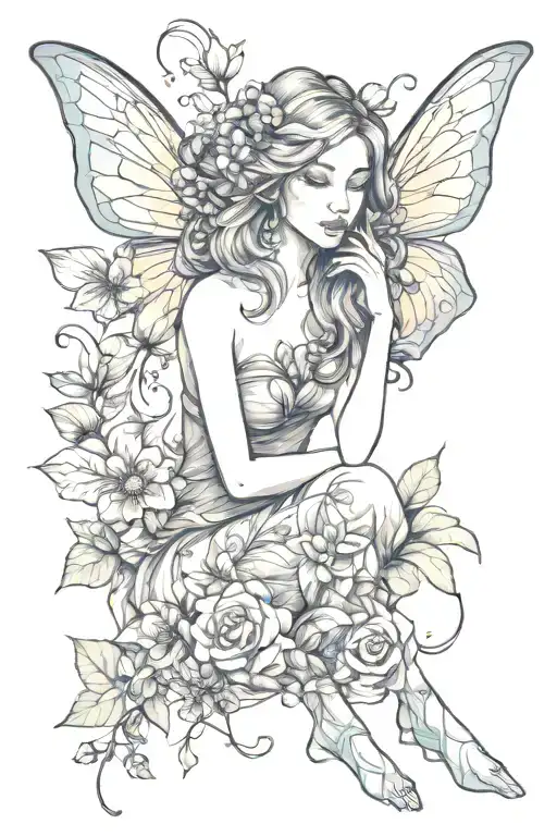 Ethereal Fairy Aesthetic Tattoo Design