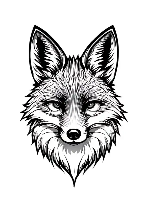 Fox Face With Woodsy Backdrop Scenery