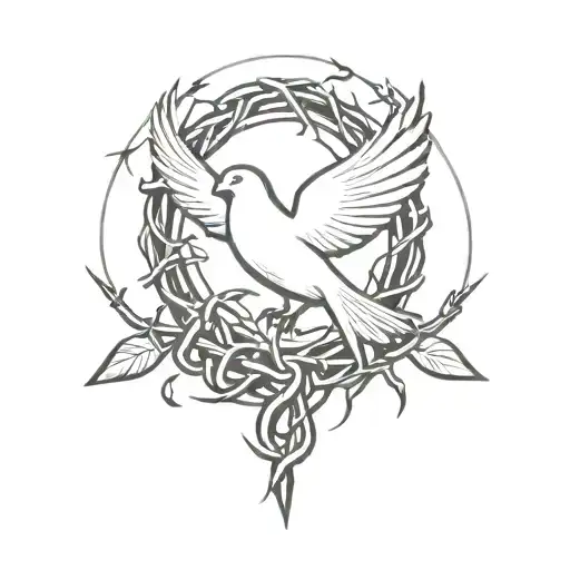 Dove Carrying A Crown Of Thorns