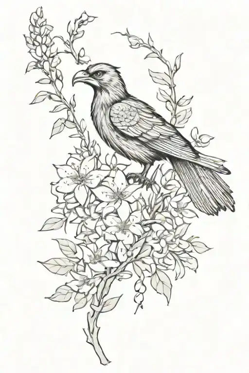 Phoenix And Honeysuckle Flowers