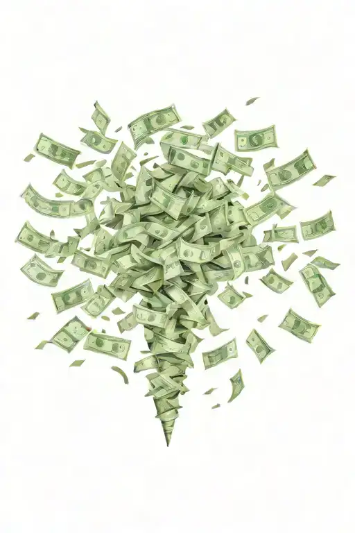 Tornado Made Of Money Flying