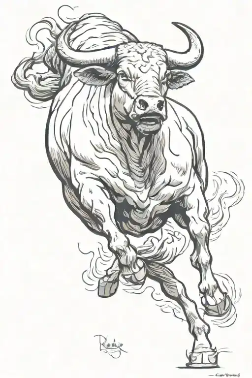 Running Bull Charging