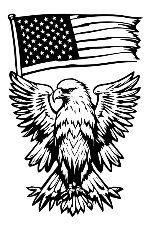 Eagle And Buffalo Team Flag Waving Proudly Towards