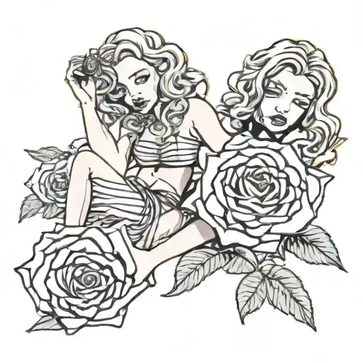 Roses And Gangster Girls Laying