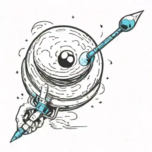 Syringe Holding A Spoons Hand Jumping Over The Eightball Moon