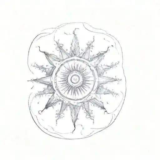 A Tattoo Of A Sun Rays Coming Together To Form