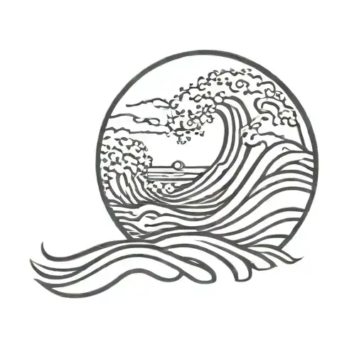 Waves Going Into Sun Setting