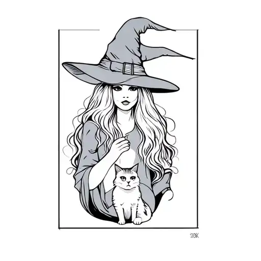 A Witch With A Cat