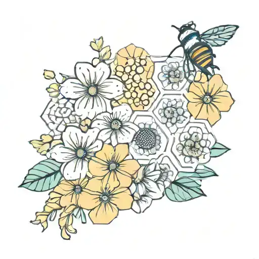 Flowers And Honeycomb Background Leading