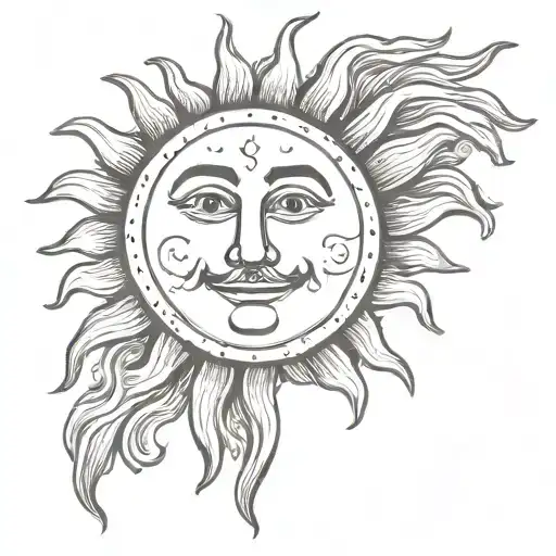 Vintage Sun With Face