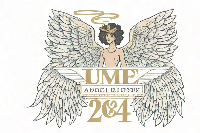 Terrell Inside Of Angel Wings With The Date June 20Th 2024 In Roman Numerals