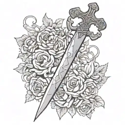 Gothic Dagger With Jesus On It