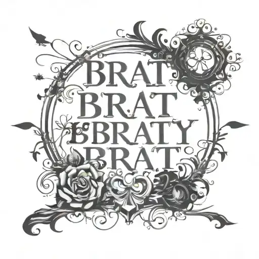 Gothic Modern Writing Saying Brat
