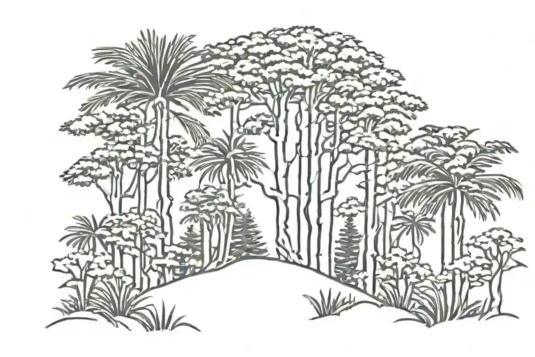 Pine Forest With Palmetto Bushes