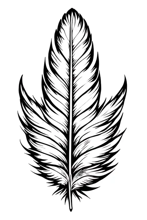 Samoan Tattoo With Lines And A Indian Feather