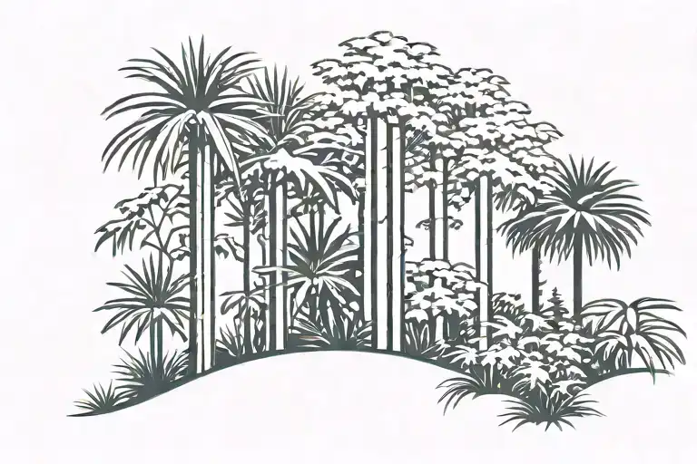 Pine Forest With Palmetto Bushes