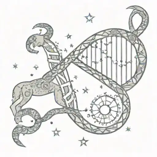Dna & Constellation Capricorn & Ukrainian Ornament