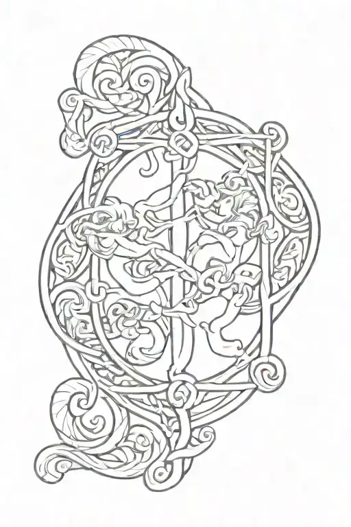 Aries And Libra Symbol Intertwined