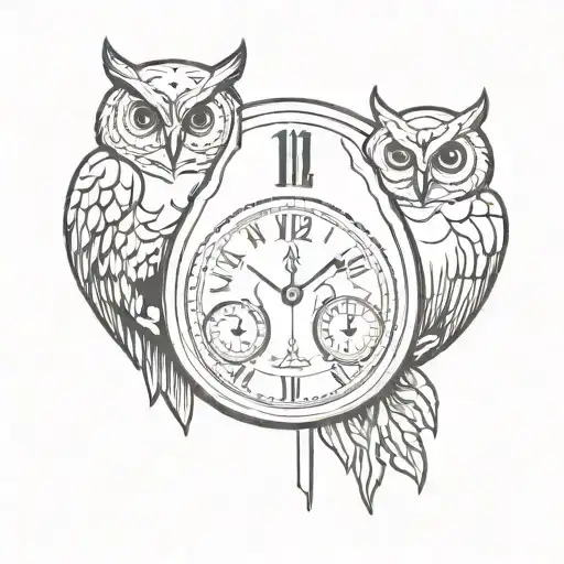 3 Kids Birth Clock And Owl