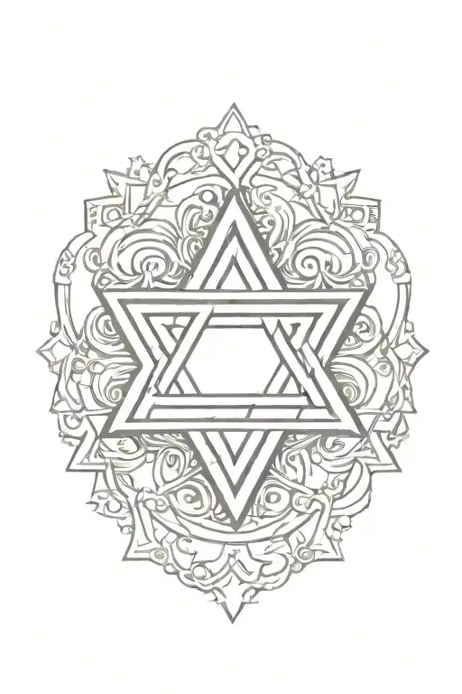 Star Of David Symbol Surrounded