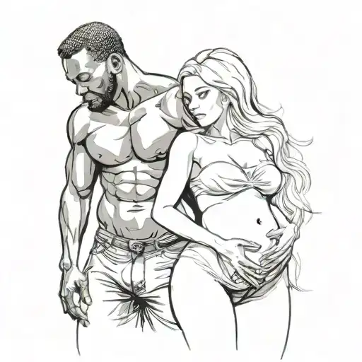 Nude Slim Young Pregnant European Blonde Teenage Girl And Muscular Black Man