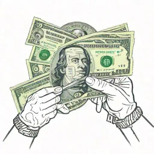 Ski Mask Taking A Bite Out Of A Handful Of Money