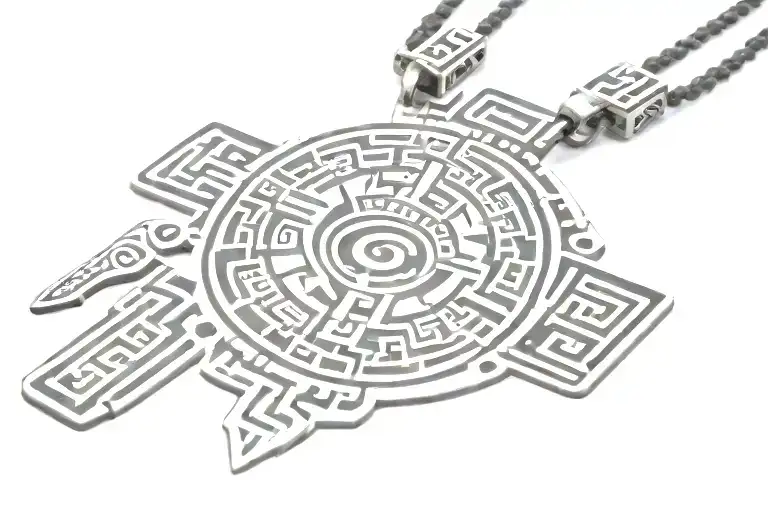 Aztec Necklace With Aztec Designs And Pre-hispanic Culture