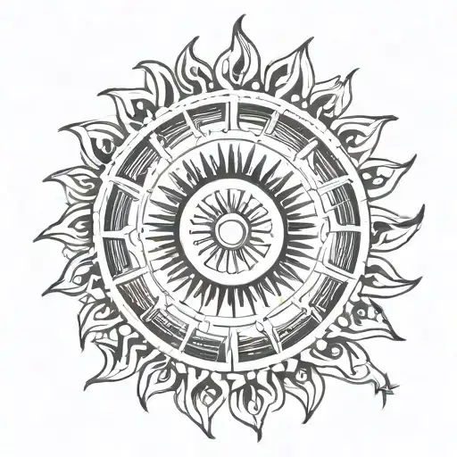 Sun With Roman Numeral 19