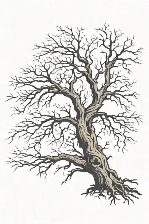 Dead Tree With Roots Extending