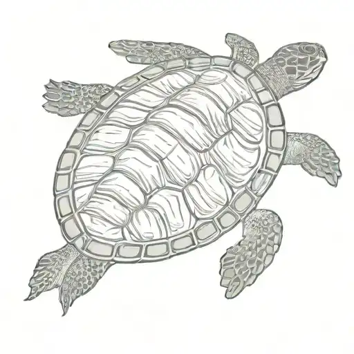 Turtle Swimming Top View