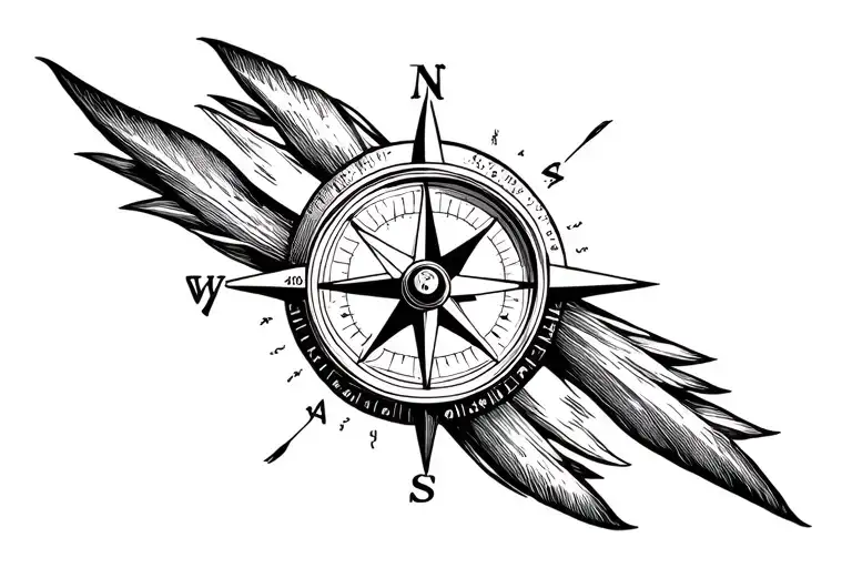 A Compass With Something Adjoining Bith In Half Not So Big And Eye Catching For Back Of My Hand