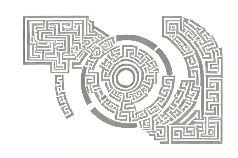 Greek Key In A Circle Shape