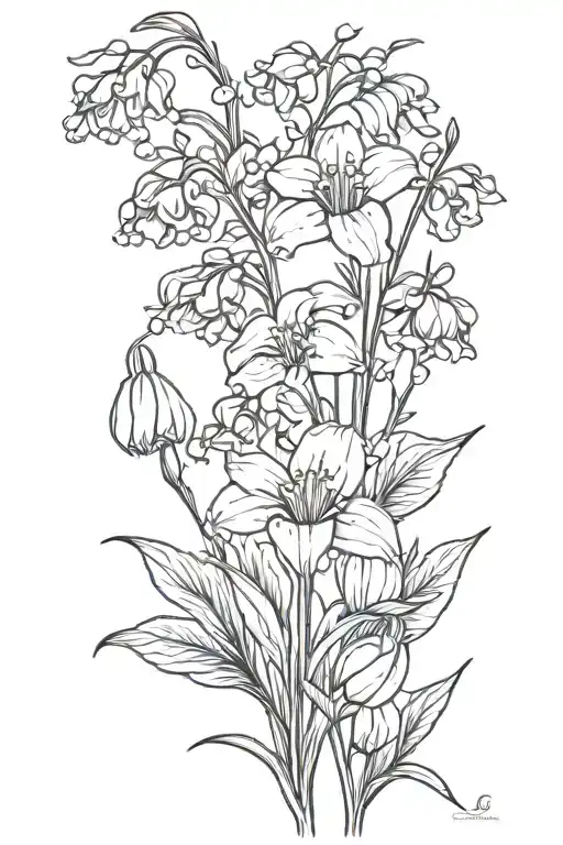 Lily Of The Valley And Poppy Flower