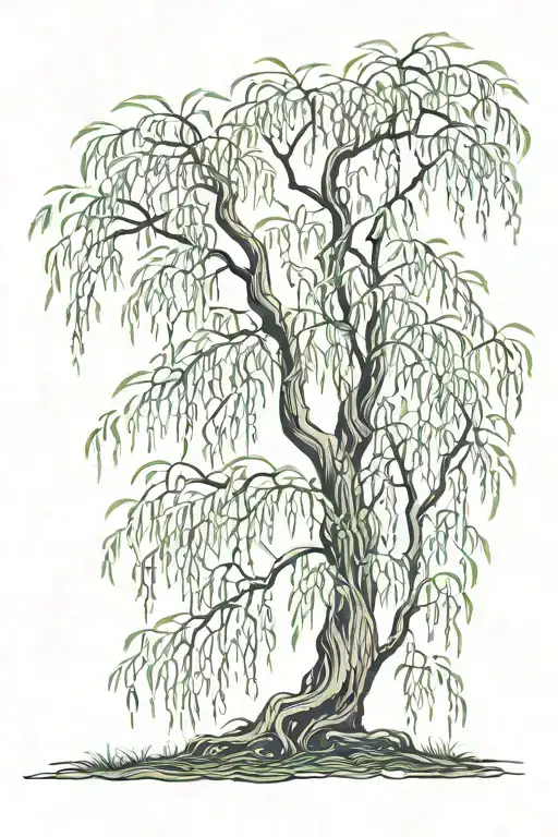 Willow Tree Cascading Branches