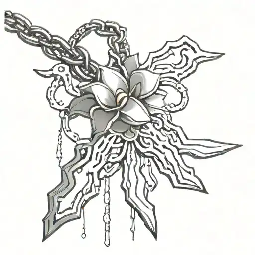 Mace On A Chain Wrapped Around The Collarbone