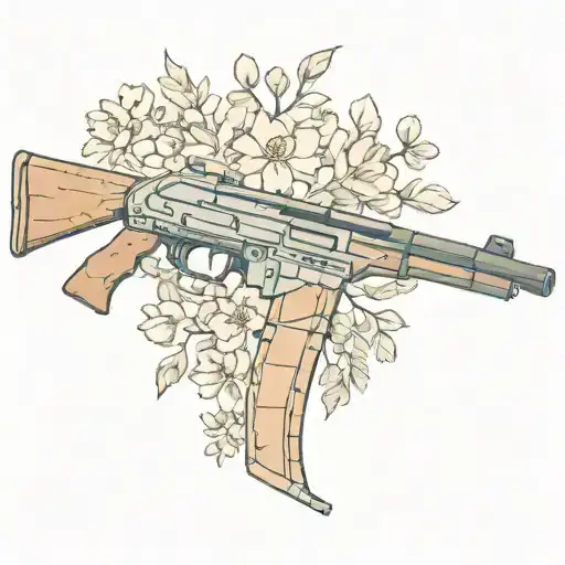 A Shotgun But With A Floral Design