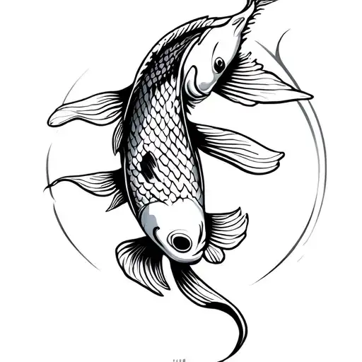 Carp Koi Black And White