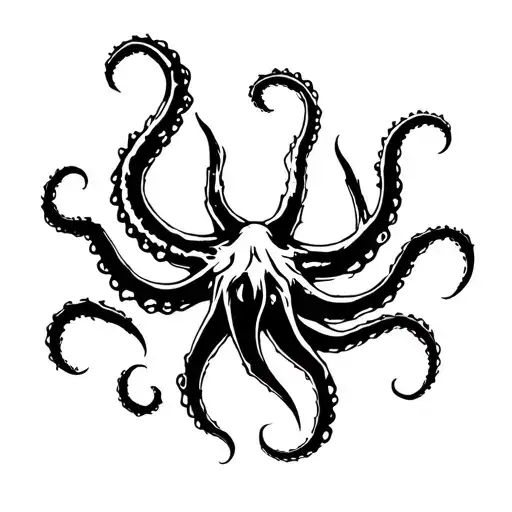 Kraken Hand Tattoo Design