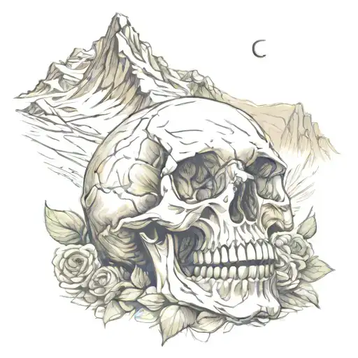 Mountian And Skull Soft Shading