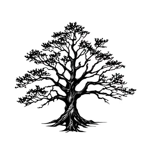 Oak Tree Intertwined Representing The Client's