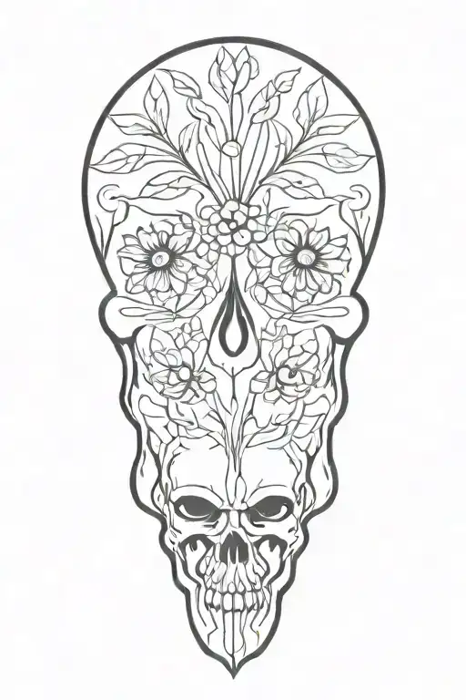 Plants With Skulls Representing Dark Periods