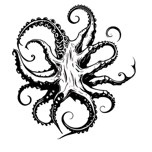 Kraken Hand Tattoo Design