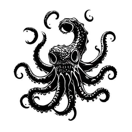 Kraken Hand Tattoo Design