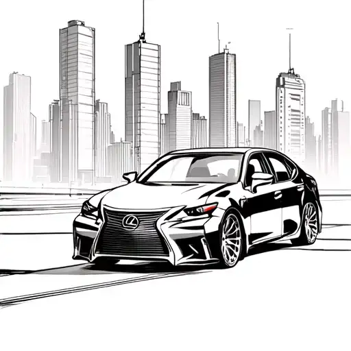 Lexus Gs400 With A City Background Black