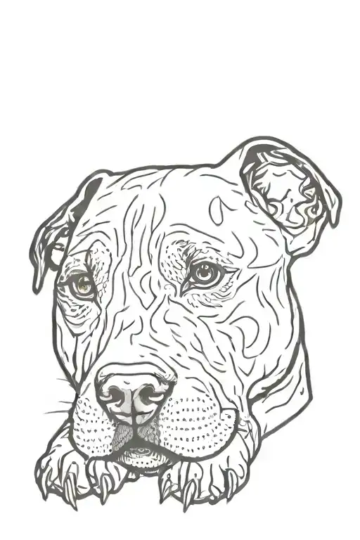 One Eyed Pitbull Dog Paw Print