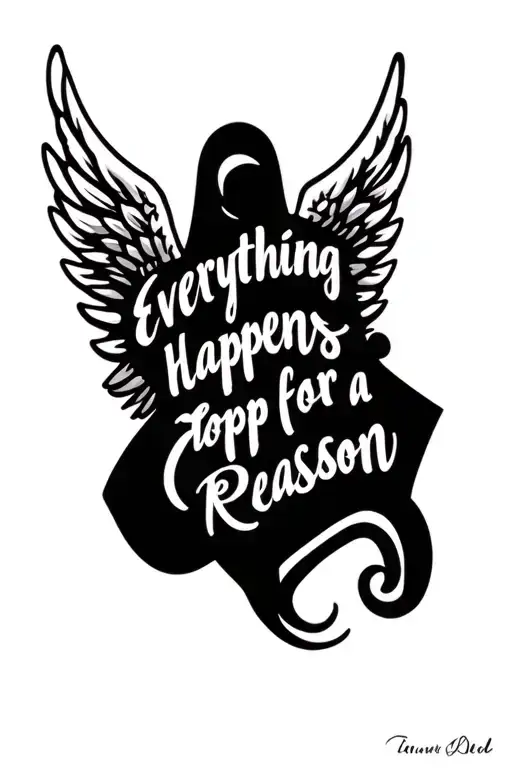 Everything Happens For A Reason Small Angel Wings