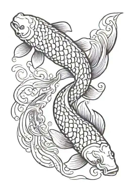 Koi Fish Outline