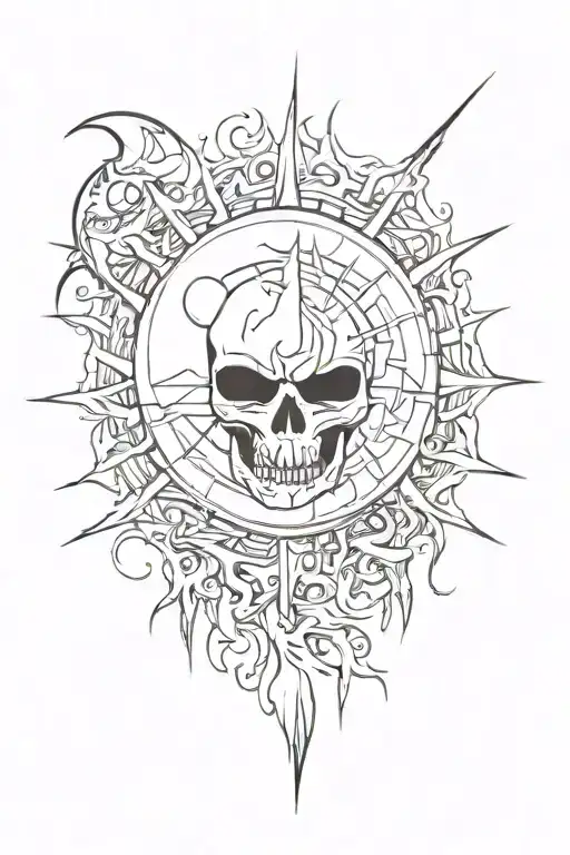 Death And Moon Sun Setting