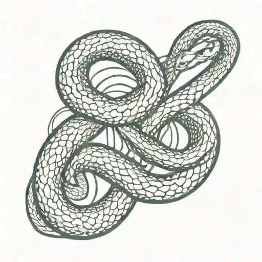 Female Symbol And Snake Intertwined