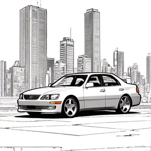 1999 Lexus Gs400 With A City Background Black